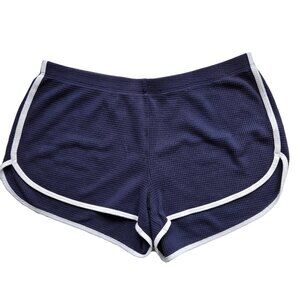 Aritzia TNA Waffle Knit Navy Shorts with White Piping M